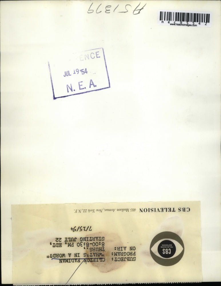 1954 Press Photo Clifton Fadiman program "What's in a Word" airs on CBS