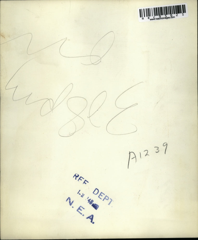 1947 Press Photo Kate Johnson of Halltown Missouri 107th Birthday Cake