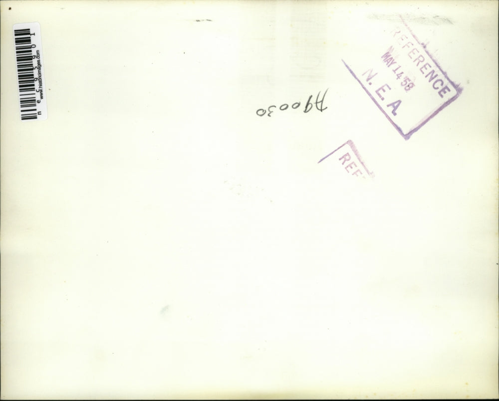 1958 Press Photo Ben Lapensohn, teamster official huddles with Raymond Spieser