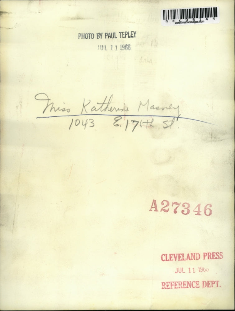 1966 Press Photo Miss Katherine Masney of Cleveland Ohio