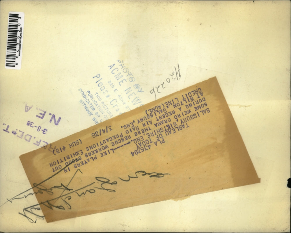 1938 Press Photo Salisbury England air raid precautions demonstrated