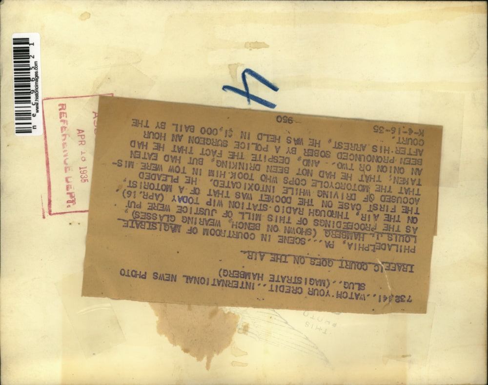 1935 Press Photo Scene in courtroom of magistrate Louis J. Hamberg