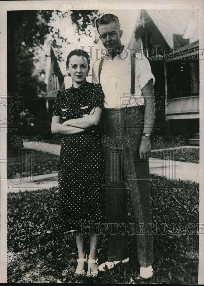 1936 Press Photo Mary Belle Spencer & fiance James Edward Wright