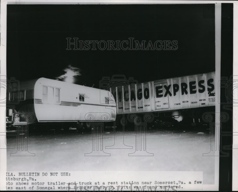 1953 Press Photo Pittsburgh Pennsylvania Somerset Turnpike Donegal Murder Scene