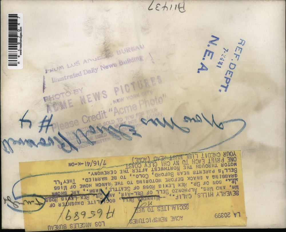 1941 Press Photo Date before wedding for Dr. Rex Lewis Ross Jr. and Minnewa Bell