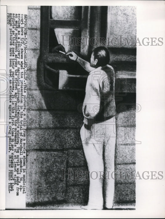 1956 Press Photo Picture of Clip of Movie Used in Trial of Marshall Lumpkin