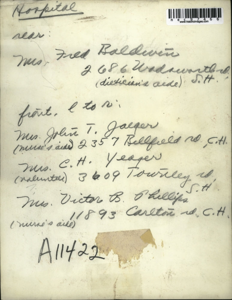 Press Photo Mrs Fred Baldwin,Mrs John T Jaeger,Mrs C H Yeager and - nec97466