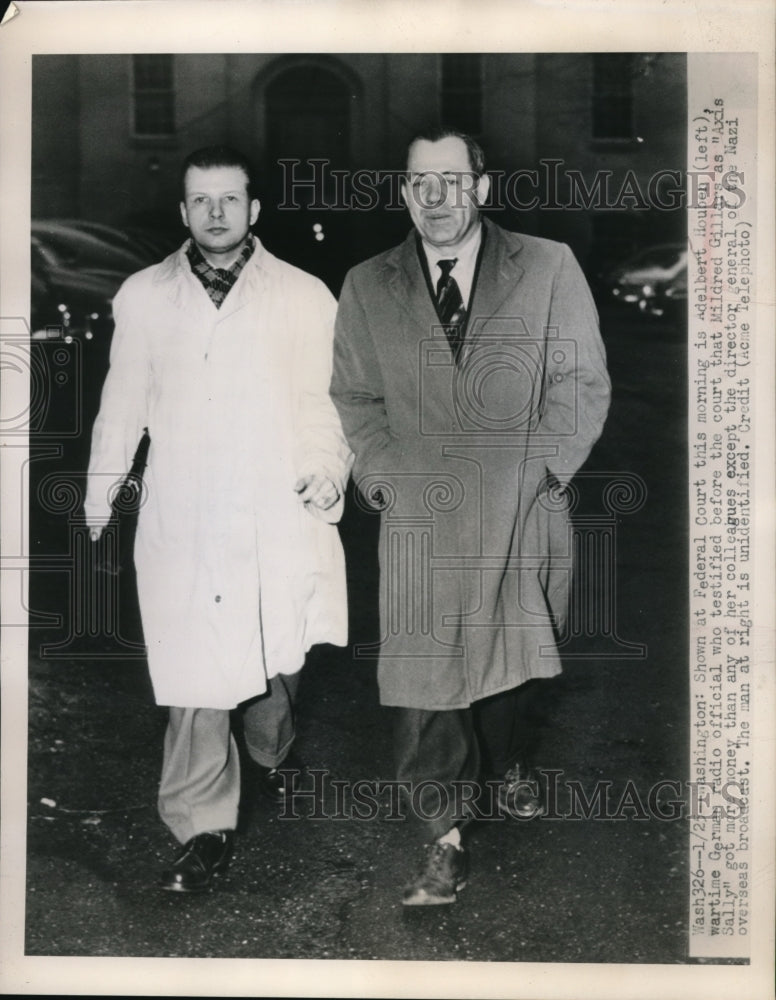 Load image into Gallery viewer, 1949 Press Photo At Federal Court Adelbert Houben wartime German Radio official
