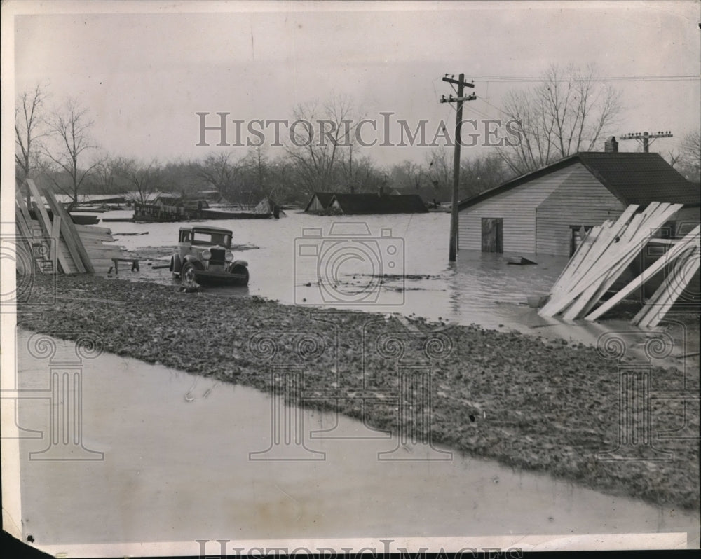 1937 Press Photo Mound City Ill. floods of the Ohio River - nec97639
