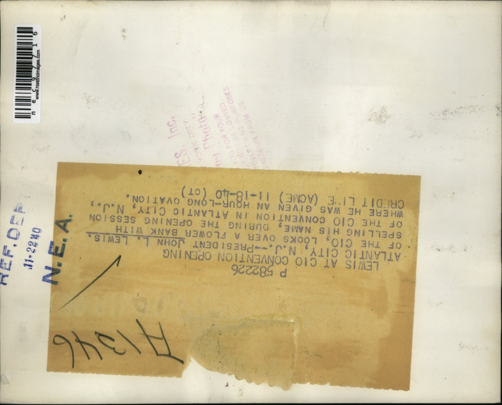 1940 Press Photo John J Lewis United Mine Workers President