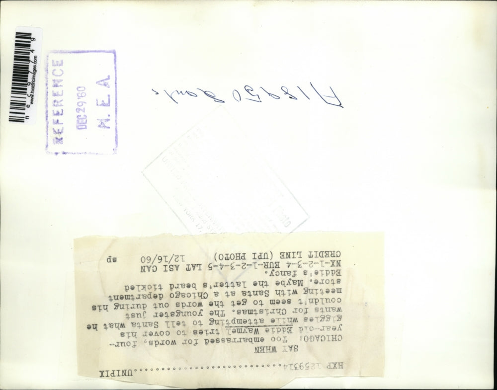 1960 Press Photo Chicago Sant aClaus & Eddie Waymel age 4 - nec97749