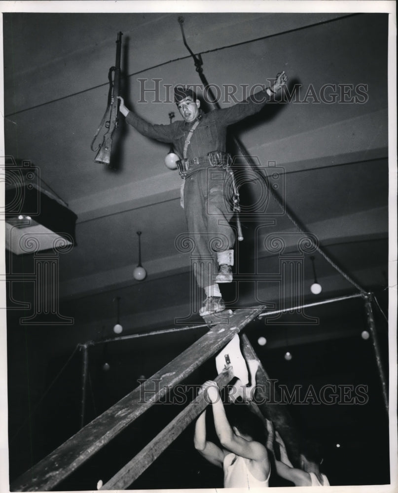 1950 Press Photo Cadets obstacle training at Ankar's War College - nec97786- Historic Images