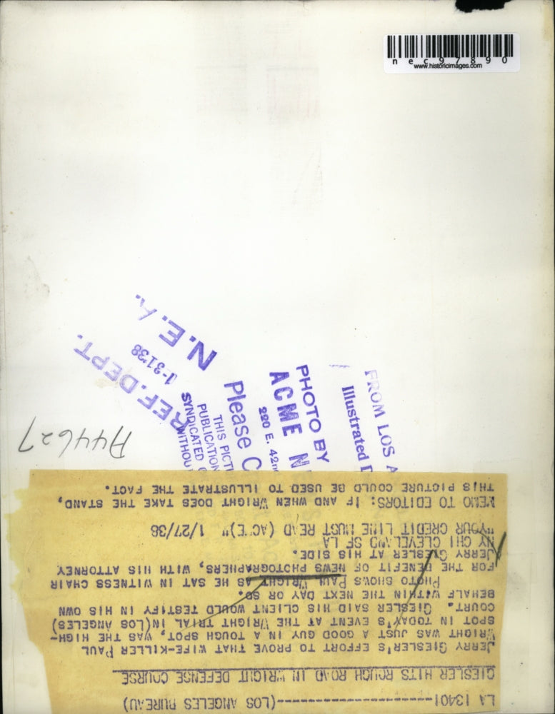 1938 Press Photo Paul Wright as he sat on the witness chair