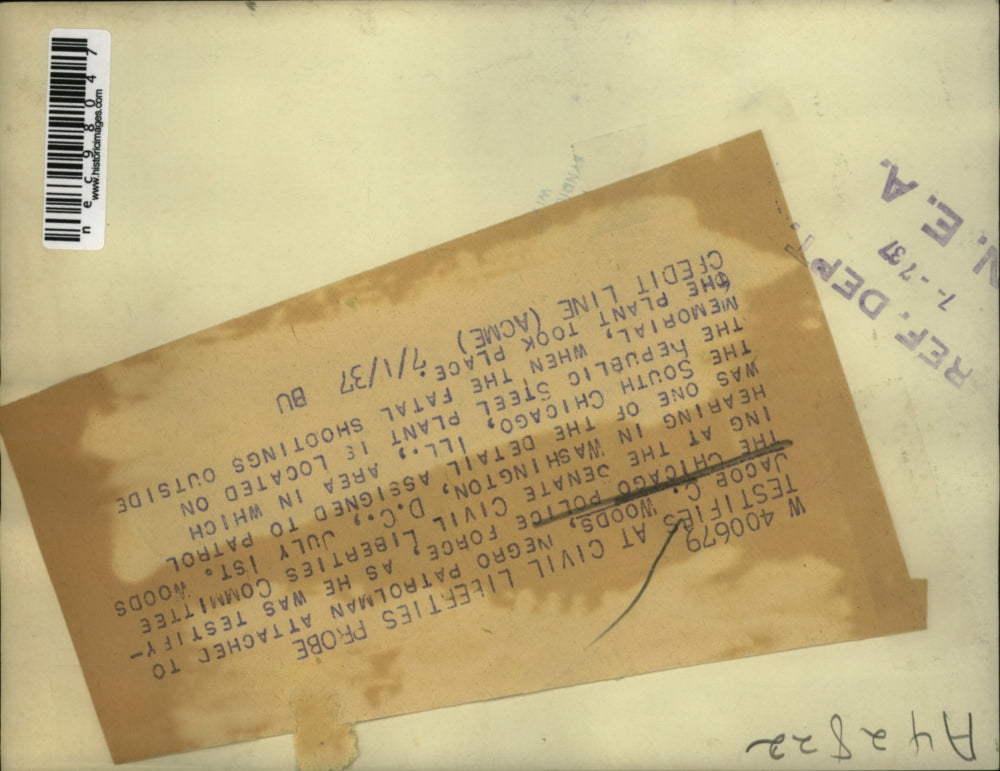 1937 Press Photo Jacob C. Woods Testifying in Regards to Fatal Shootings