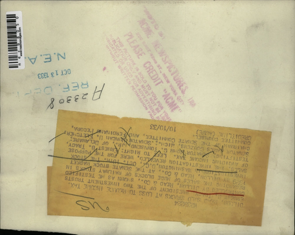 1933 Press Photo Senate Stock Market Investigation in Washington D.C.