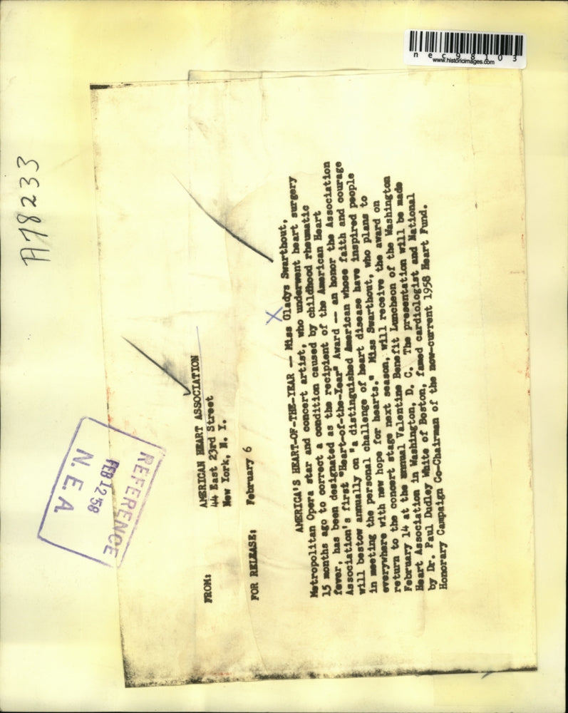 1958 Press Photo Gladys Swarthout Metropolitan Opera Stat and Concert artist