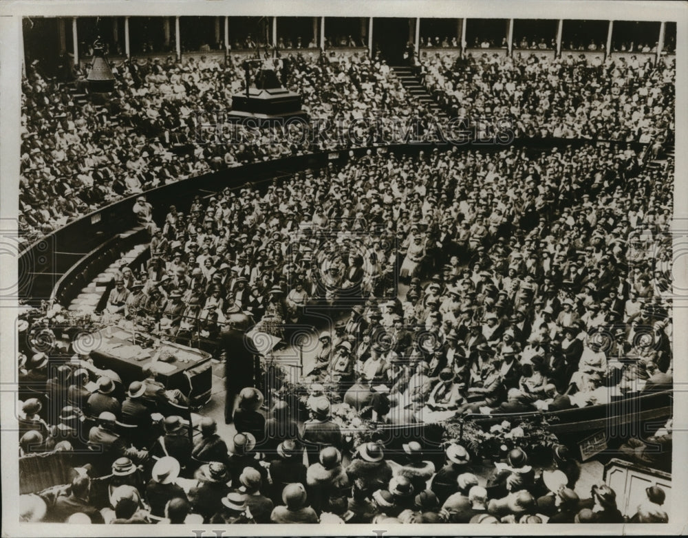 1934 Press Photo Stanley Baldwin Addresses Conservatives and Unionists- Historic Images