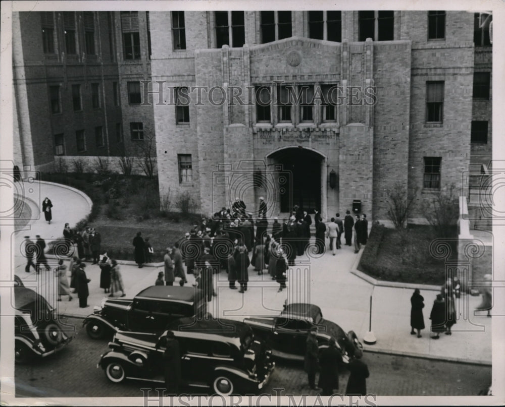 1935 Press Photo NYC Med Center scene of murder/suicide Dr A Rowe, Wm Crawford
