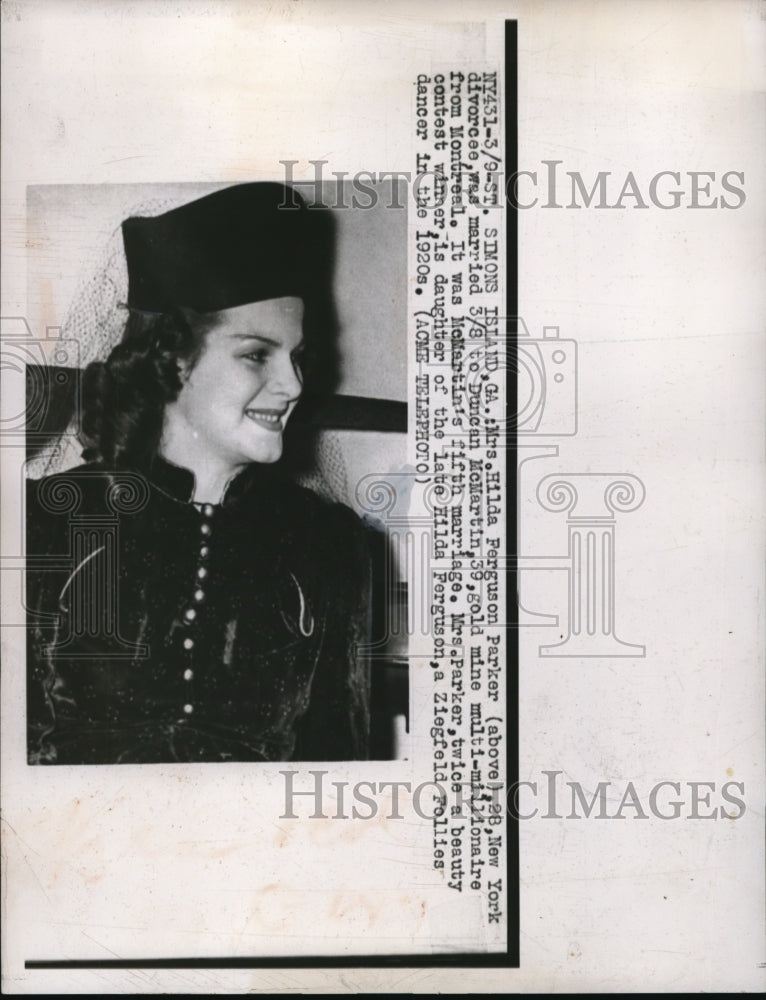 1949 Press Photo Simons Island Ga Mrs Hilda F Parker