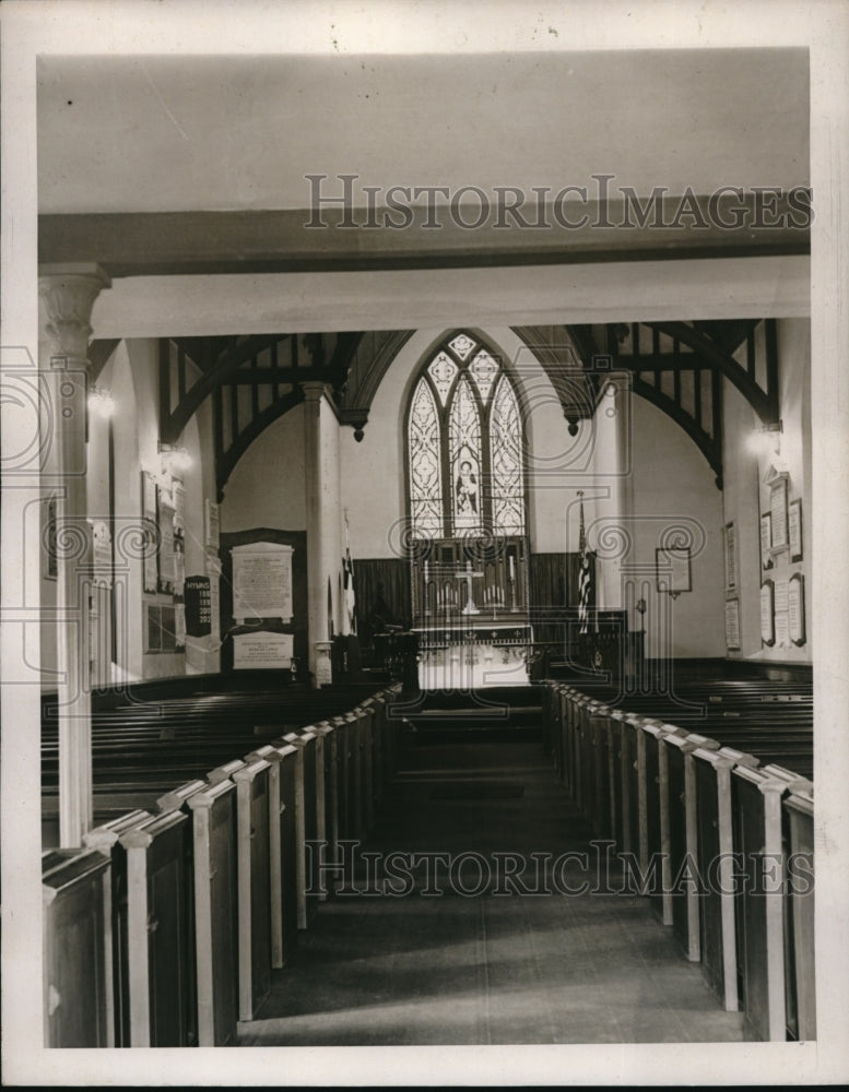1939 Press Photo St James Church interior view looking towards altar