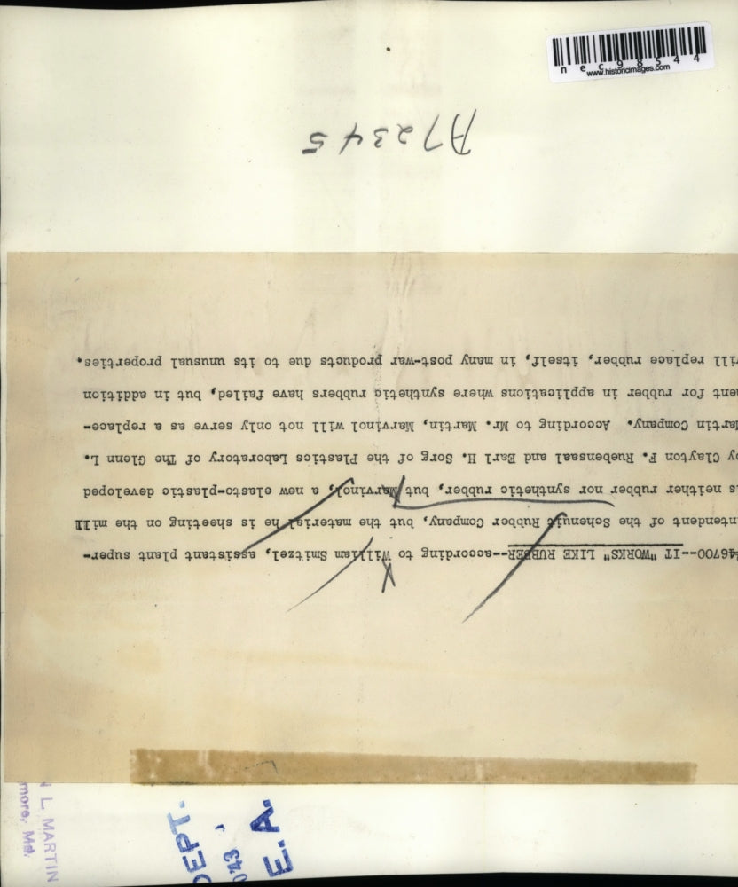 1943 Press Photo William Smitzel of Schenuit Rubber Company - nec98544