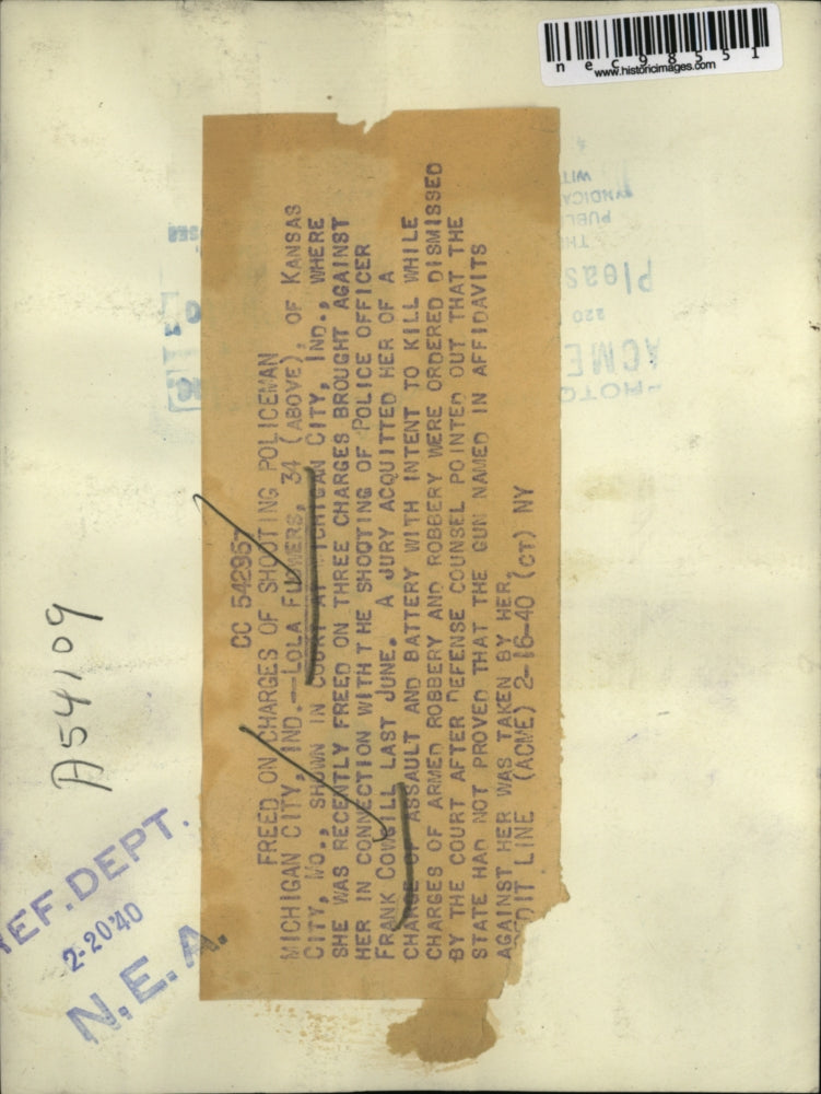 1940 Press Photo Lola Flowers During Court Trial In Michigan City Indiana