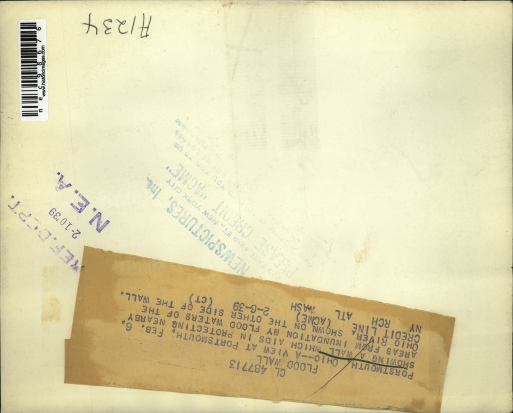 1939 Press Photo The Portsmouth concrete wall for protection of the area