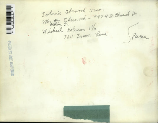 Press Photo Johnnie Sherwood, Mrs Arthur J Sherwood and Michael Kolman