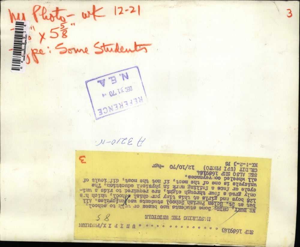 1970 Press Photo Newbury Ohio St Helen Parish School kids on unicycles