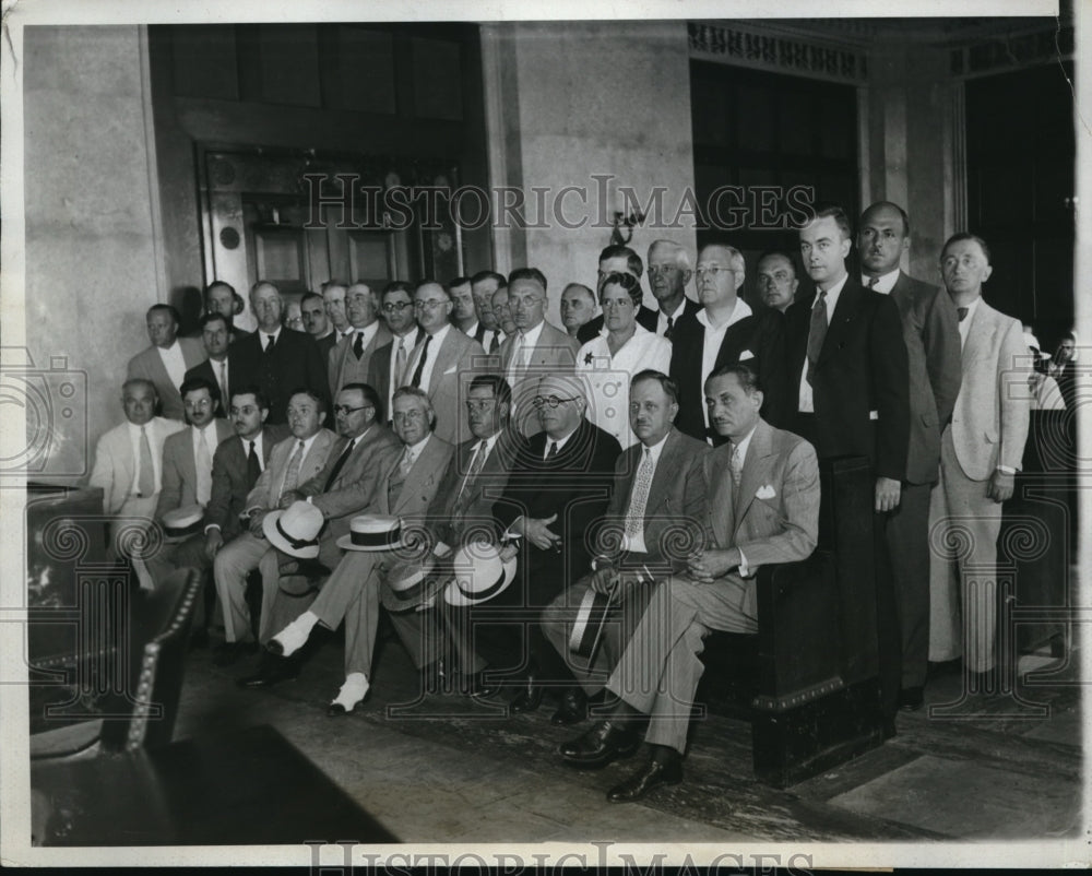 1933 Press Photo Joseph Borowy, Matt Novak & Charles Kubala in trial