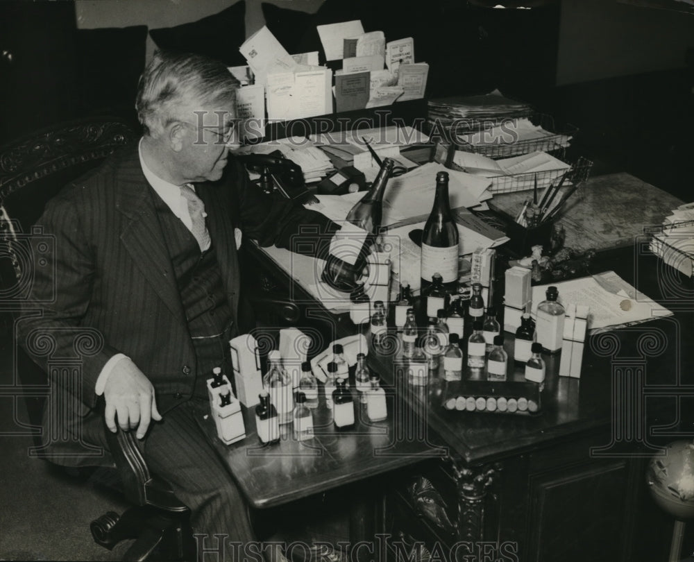 1932 Press Photo Bottles of water from 100 ports for the wedding of the waters