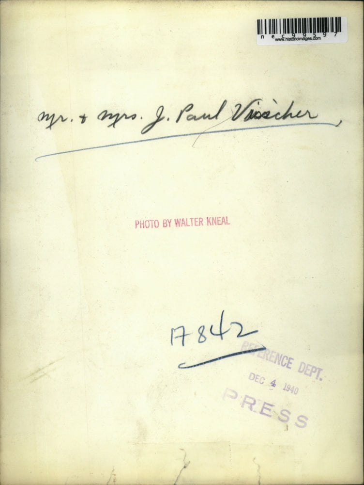 1940 Press Photo Mr. and Mrs. J. Paul Visscher