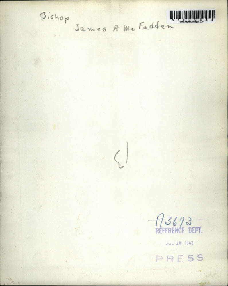 1946 Press Photo Bishop James A McFadden