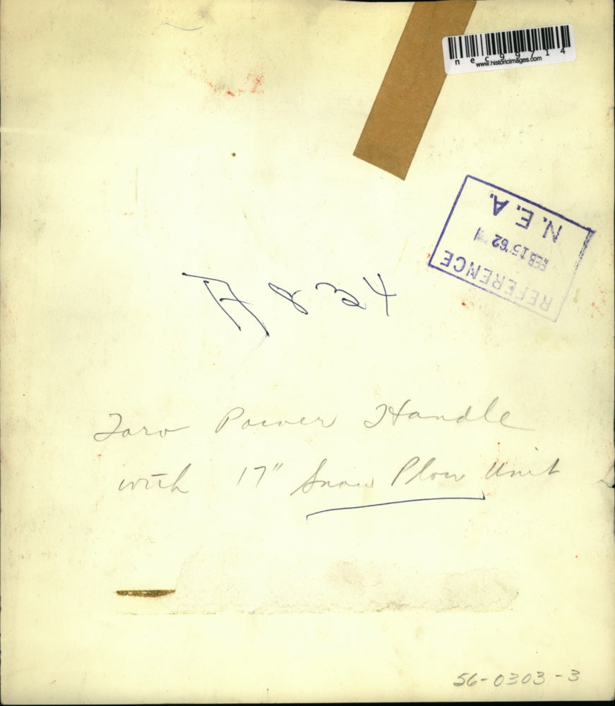 1962 Press Photo Zoro Power Handle with 17 inch snow plow unit