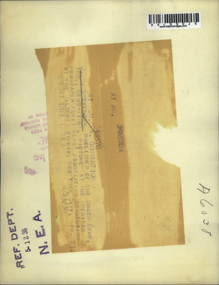 1936 Press Photo JM Stevenson publisher of South Bend Ind News Times