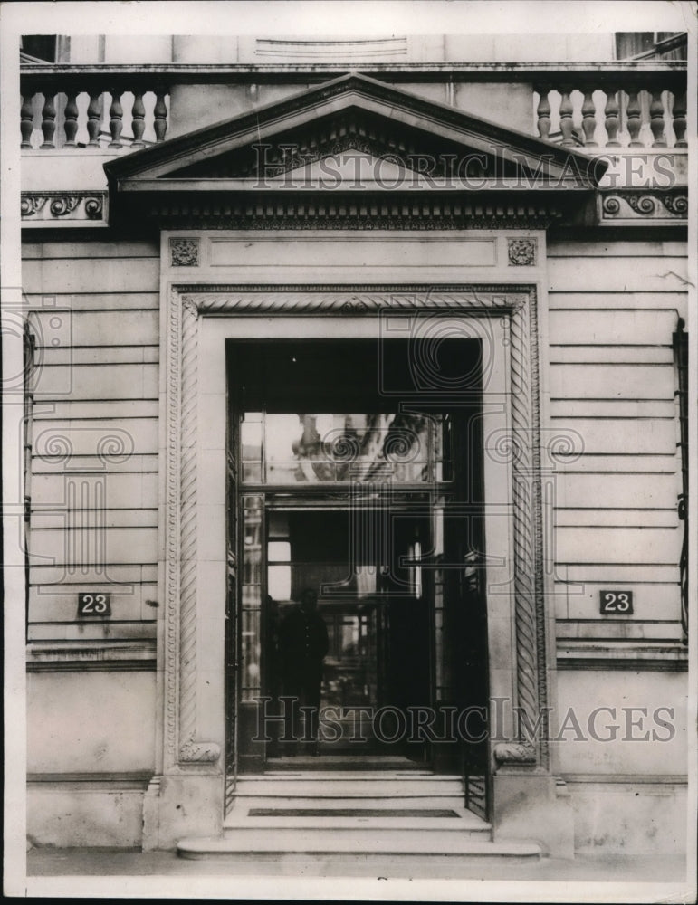 1933 Press Photo JP Morgan Bank HQ in Winchester St in London