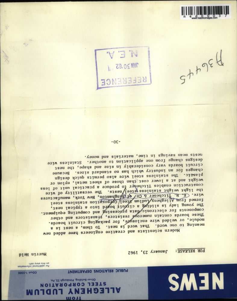 1962 Press Photo EH Titchener & Co of NY new circuit board enclosures