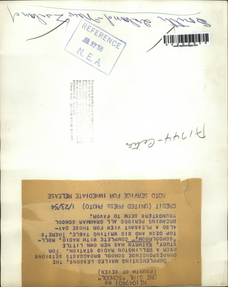 1955 Press Photo South Island, New Zealand-Kathryn in her one girl schoolroom