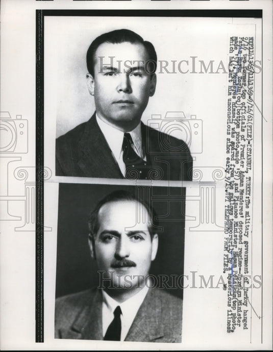 1961 Press Photo Istanbul Turkey Fabin R Zorin & Hasan Palatkan - ned00113