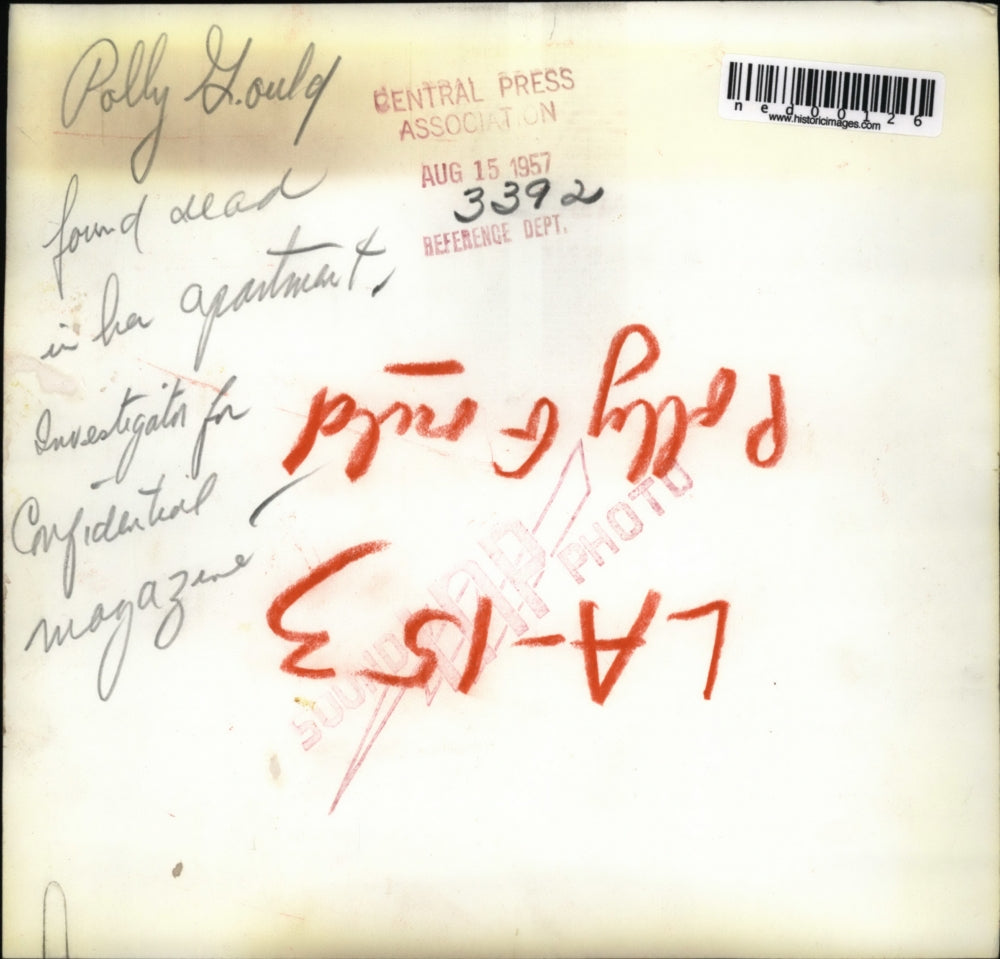 1957 Press Photo Polly Gould found dead in her apartment