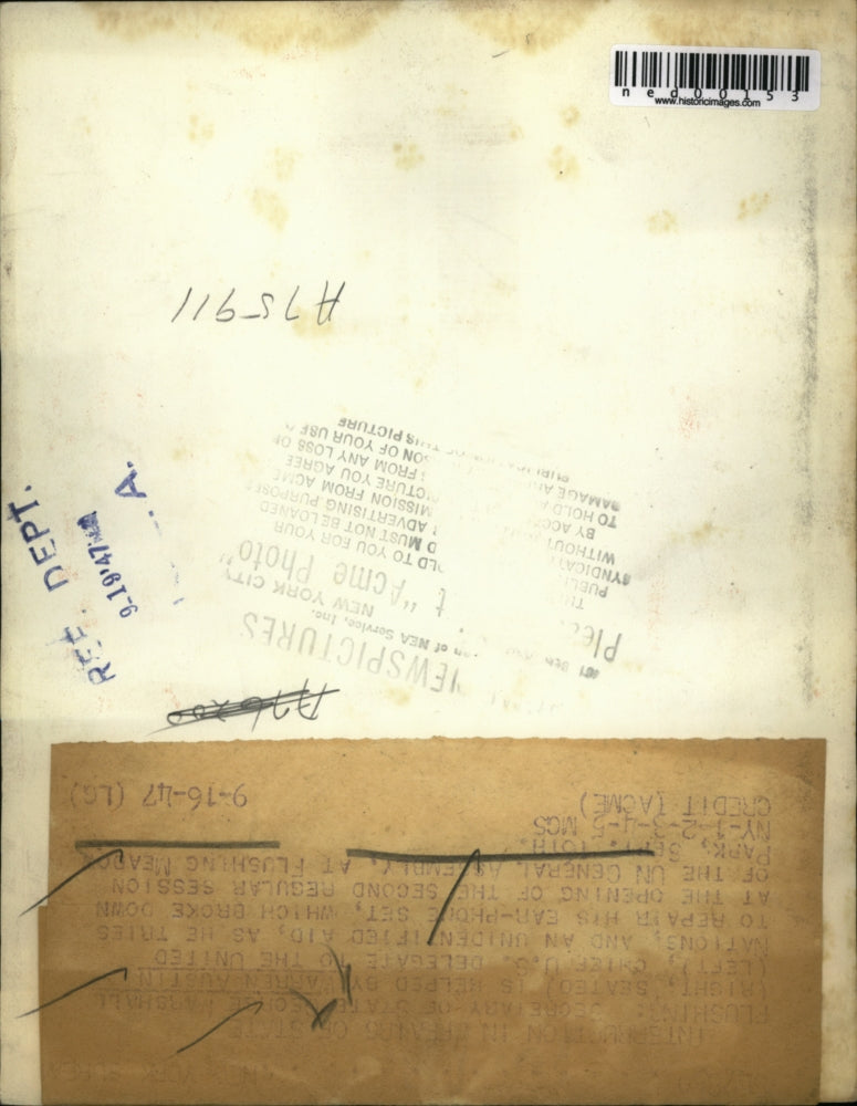 1947 Press Photo Flushing NY UN General Assembly US delegateGeo Marshall