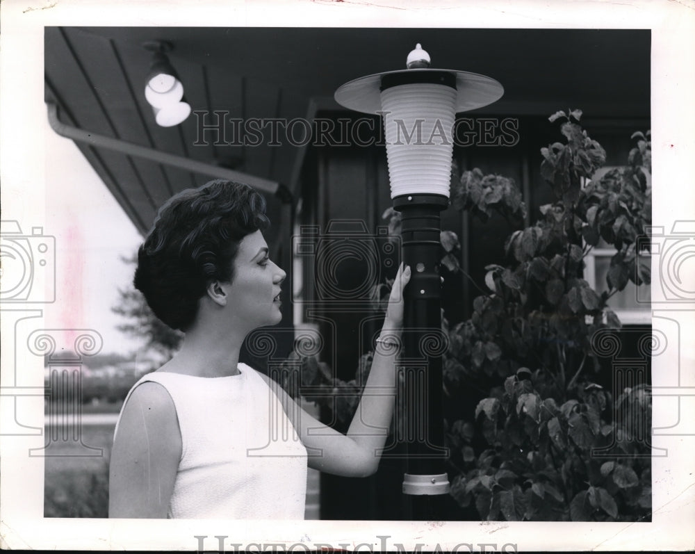 1964 Press Photo New electric post lights for outdoor decoration