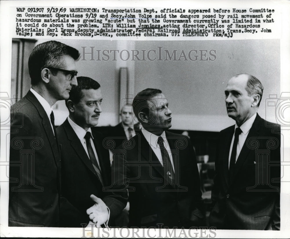 1969 Press Photo Transportation Dept. officials appeared before House Committee