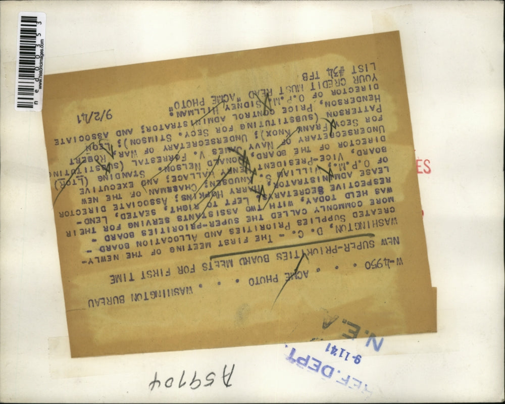 1941 Press Photo Washington DC New super-priorities board meets for the first ti