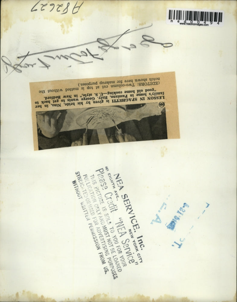 Load image into Gallery viewer, 1951 Press Photo George Fortin &amp; bride Niona at her family home in Italy
