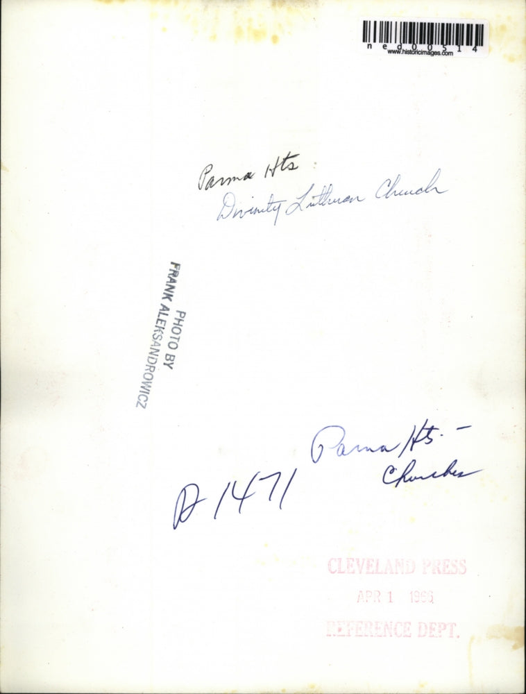 Press Photo Parma Heights Ohio Divinity Luthern Church