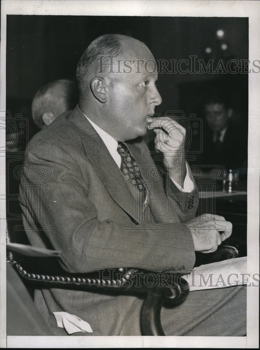 1937 Press Photo Allan P. Kirby at the initial session in Washington, D.C.