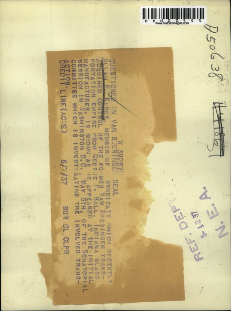 1937 Press Photo Allan P. Kirby at the initial session in Washington, D.C.