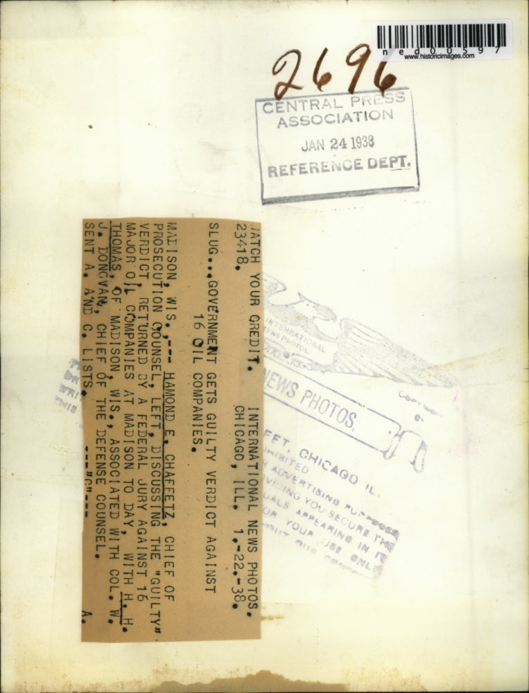 1933 Press Photo Madison Wis Government Gets Guilty Verdict Against 16 Oil Comp