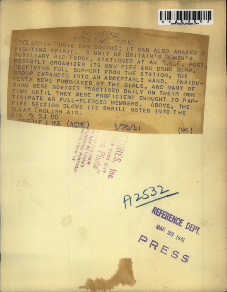 1941 Press Photo England A Unit of Britian's Women's Auxiliary Air Force